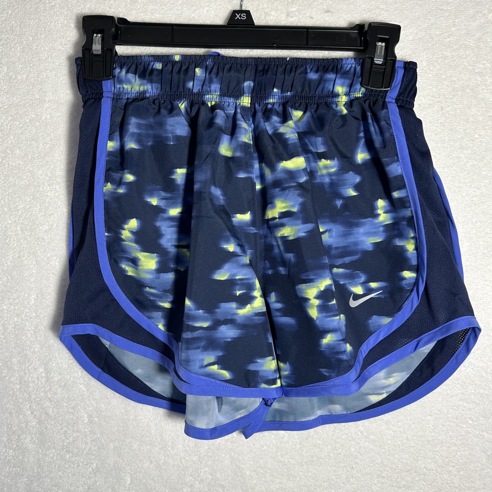 Nike Womens Size XS Blue Tempo Mid Rise 3" Brief Lined Athletic Shorts